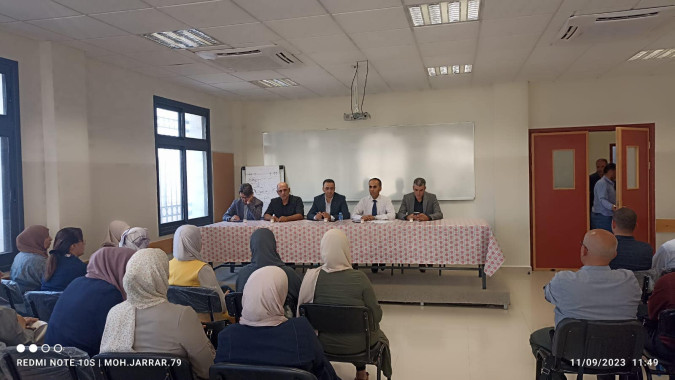 الاجتماع مع مدراء المدارس في مديرية التربية والتعليم في طوباس