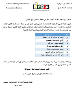 #اتحاد_المعلمين_فرع_القدس_الشريف